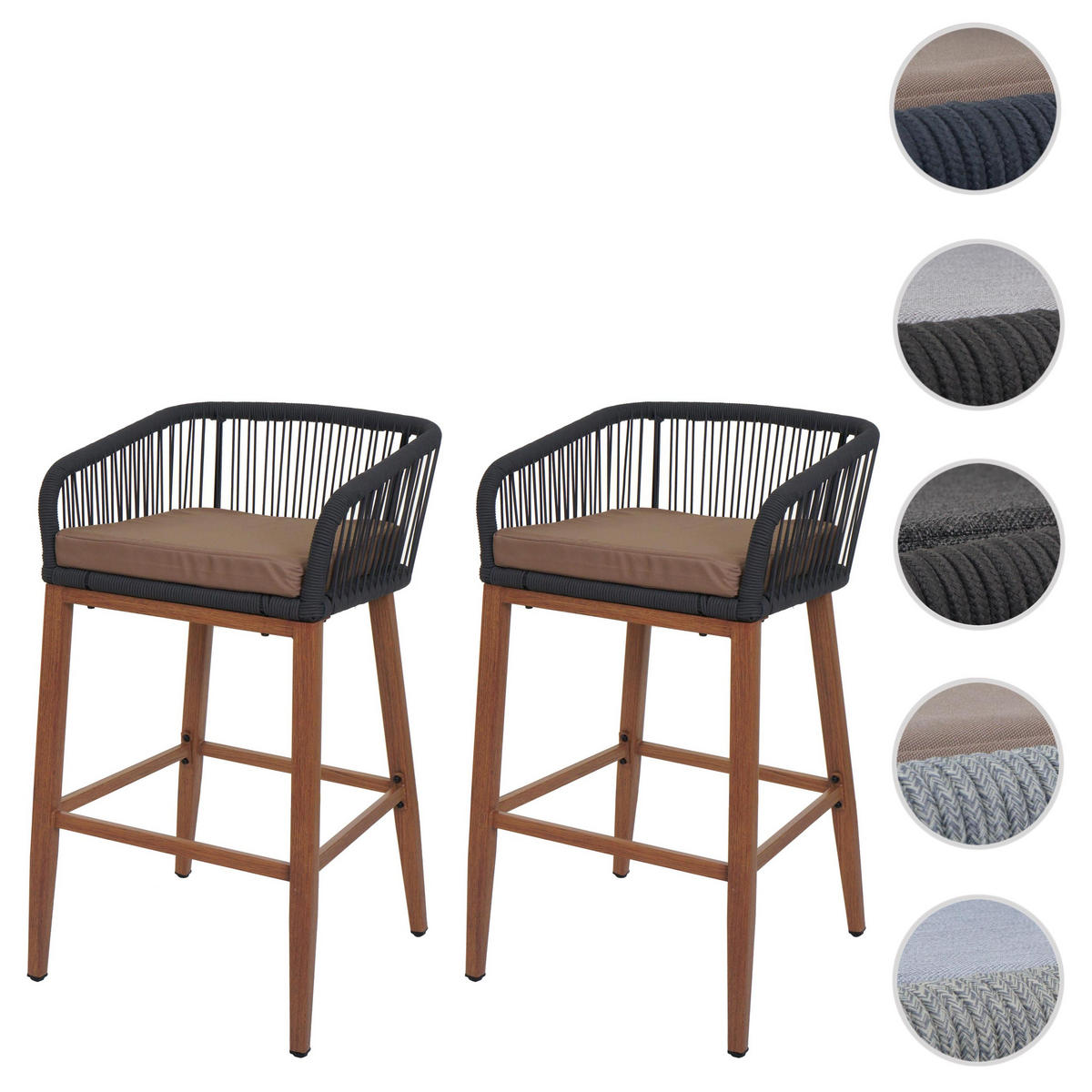 BARSKI STOL Anthracit, Taupe - antracit/sivorjava, kovina (51/92/53cm) - MCW