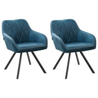 ESSZIMMERSTUHL 2er-Set Polsterbezug Blau Monee - Blau, Textil/Metall (48/78/50cm) - Beliani