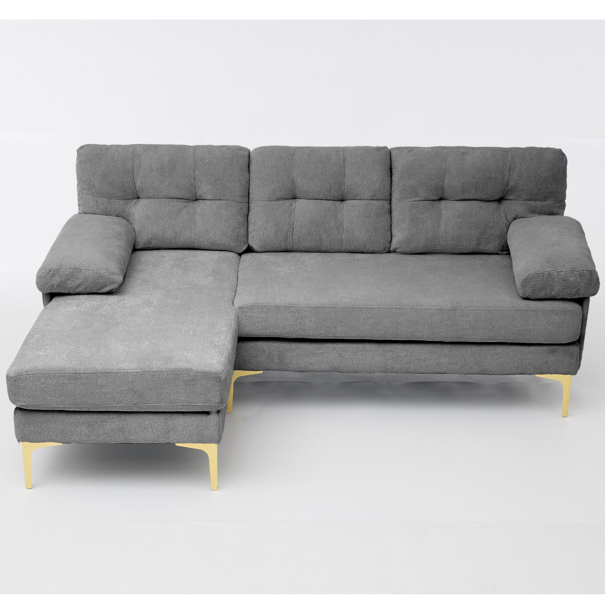 ECKSOFA 187,5/130/79 cm grau aus Holz mit wechselbarer Liegefläche - Grau, Holz (130/187.5cm) - OKWISH