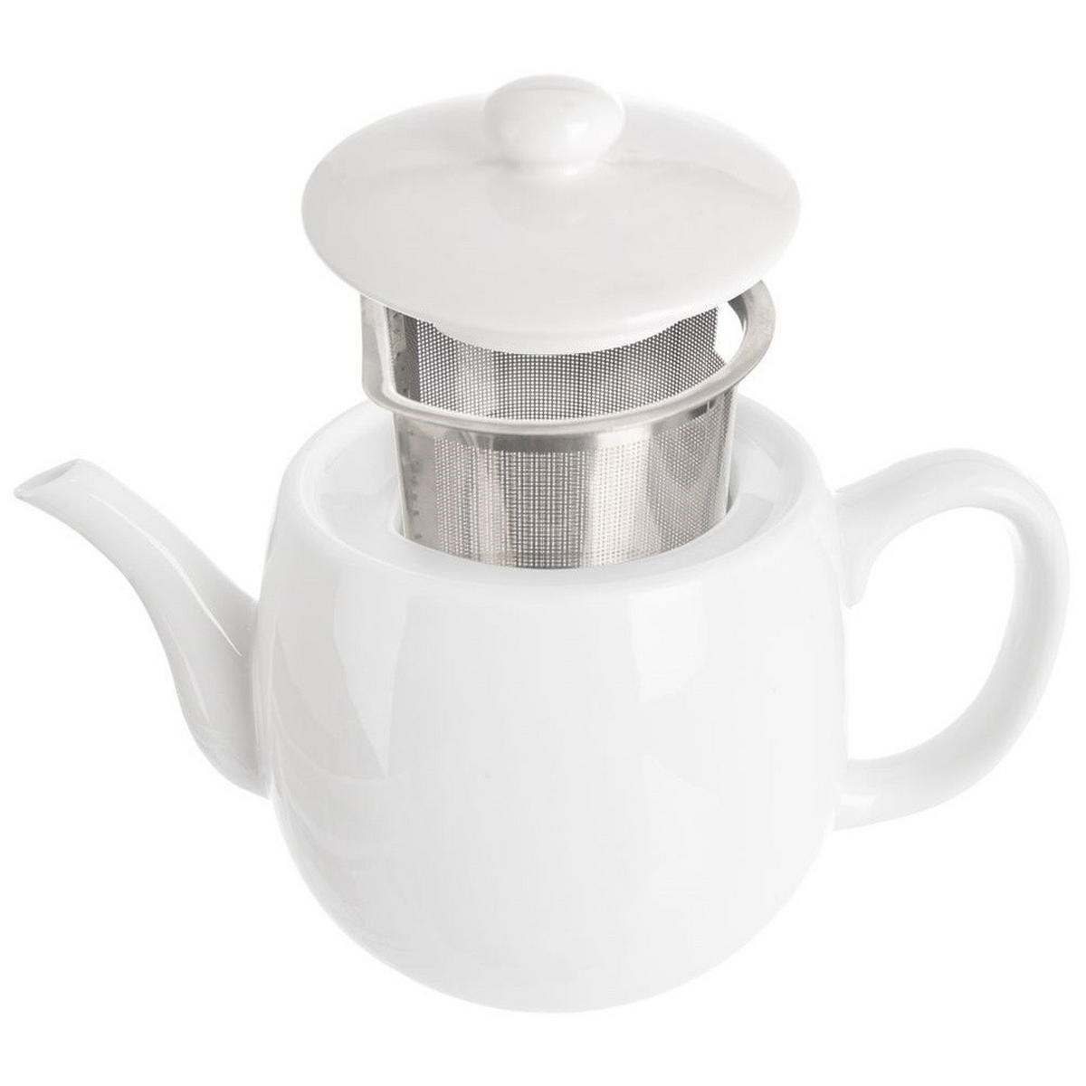 TEEKANNE Porzellan Mona mit Teesieb 700 ml Weiß - Weiß, Keramik (0.7L) - Orion 