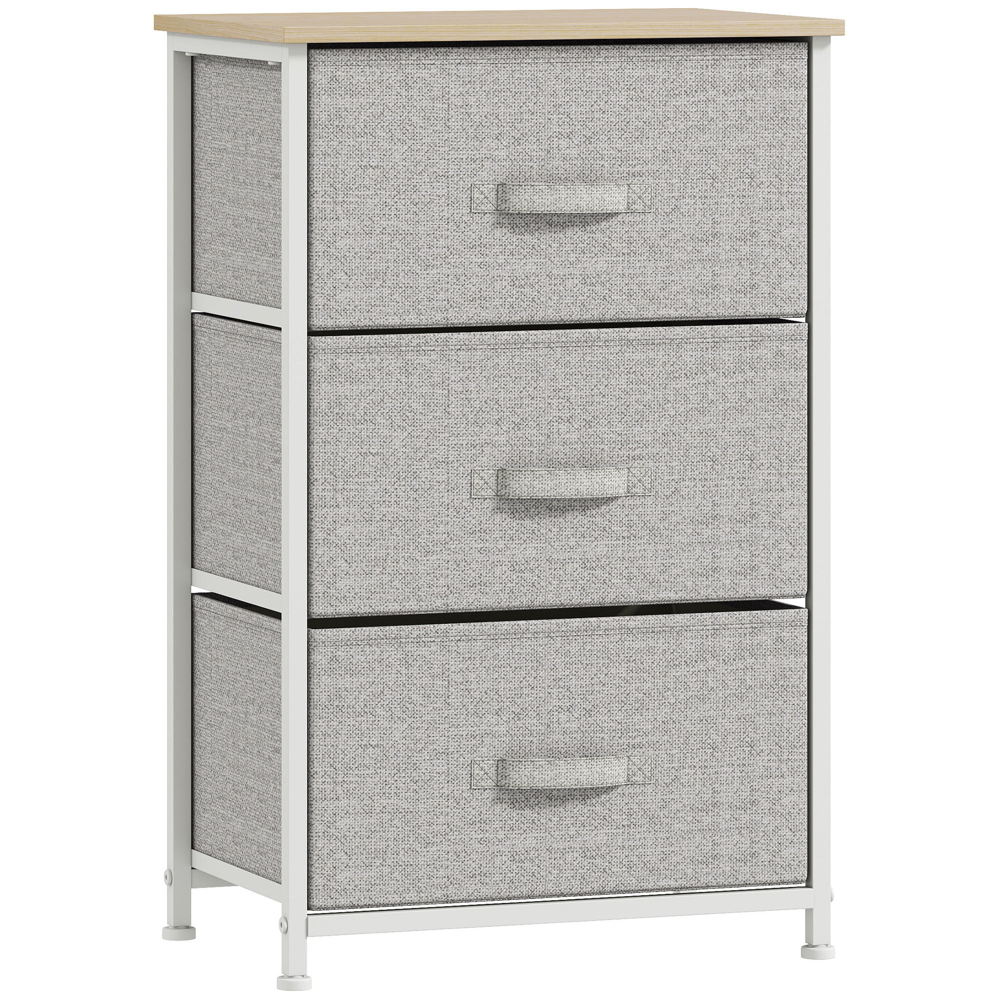 KOMMODE DE-12474 3 Schubladen 45/30/71 cm Grau - Grau, Holzwerkstoff (45/71/30cm) - ComfortXL