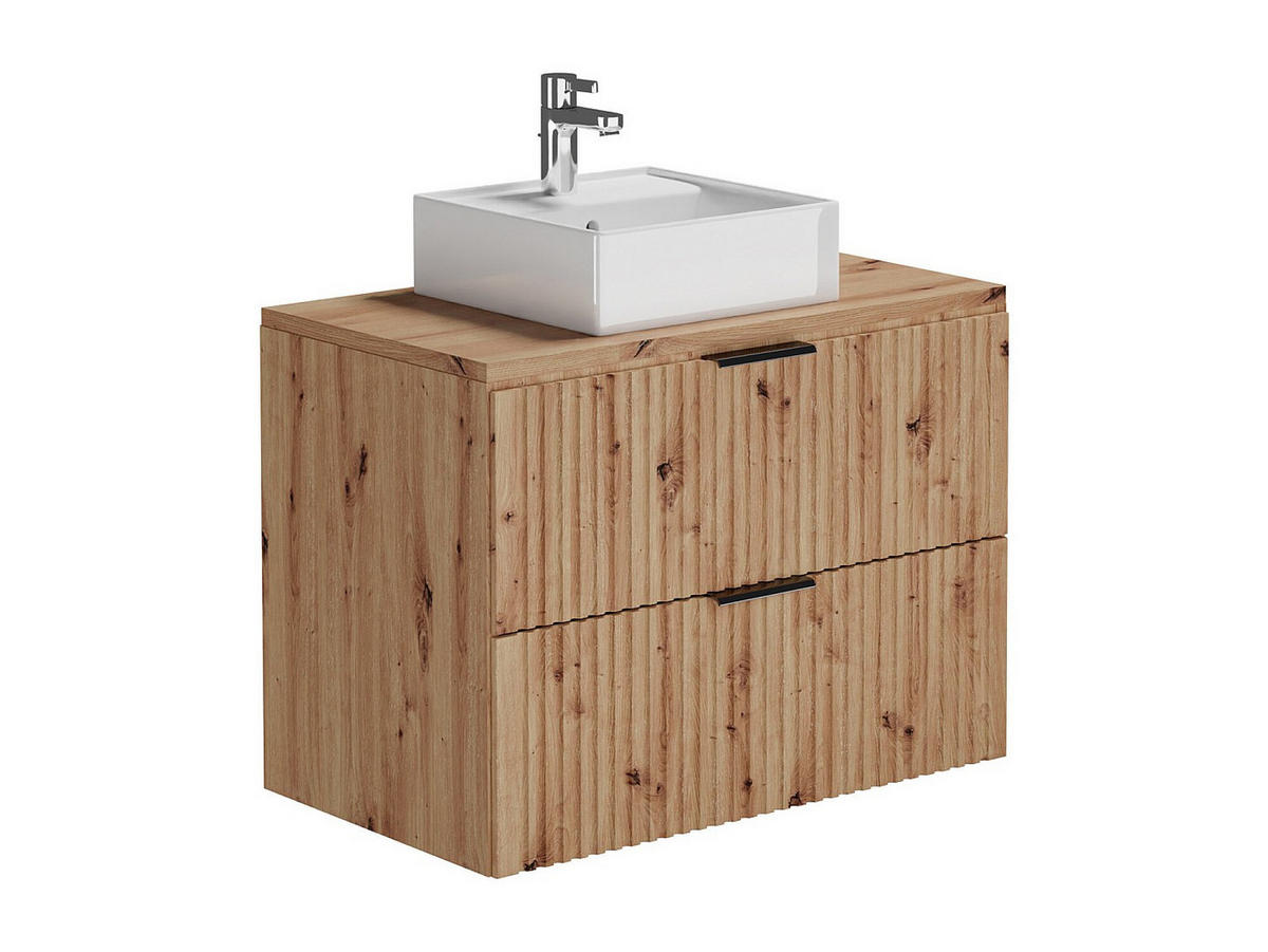 EINZELWASCHTISCH - 80cm x 46cm - MDF - naturfarben hell - ZEVARA - Naturfarben, Holz (80/57/46cm) - Vente-Unique