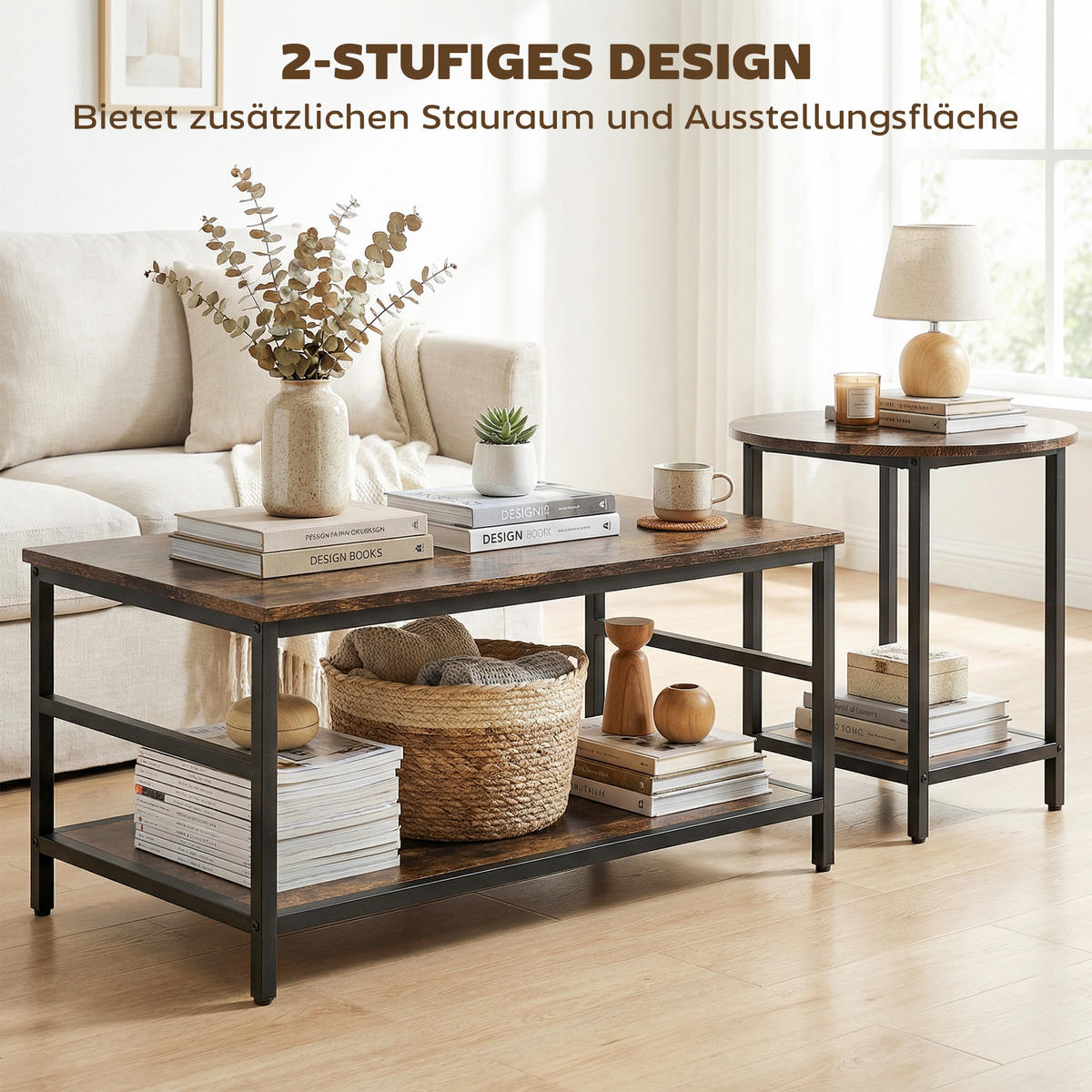 BEISTELLTISCH Rostfarben 80.0/54.0/41.0cm - Rostfarben, Metall (80/54/41cm)