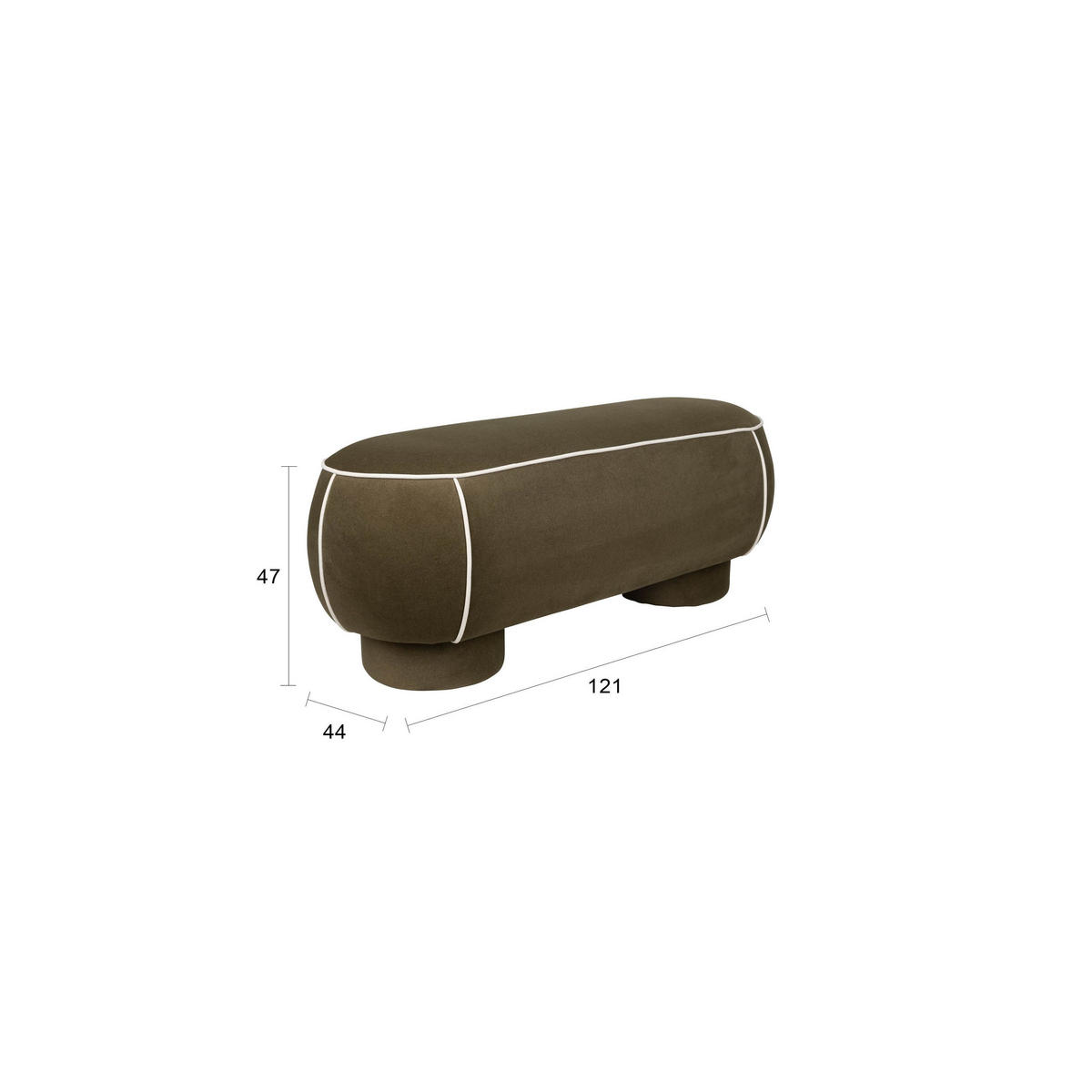 SITZBANK Marina Hocker L Grün - Grün, Kunststoff (121/47/44cm) - Housecraft Living