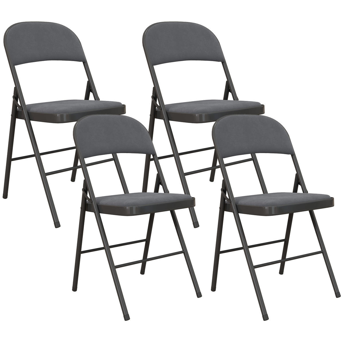 KLAPPSESSEL Grau 4 Stück - Grau, Naturmaterialien (45/78/46cm) - GiPP
