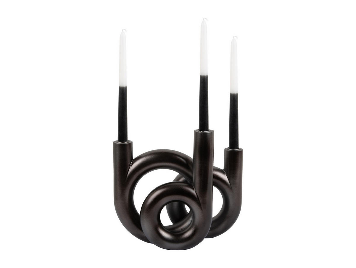 KERZENSTANDER Rings 18/12/20 cm - Grau, Kunststoff (12/20/18cm) - Present Time