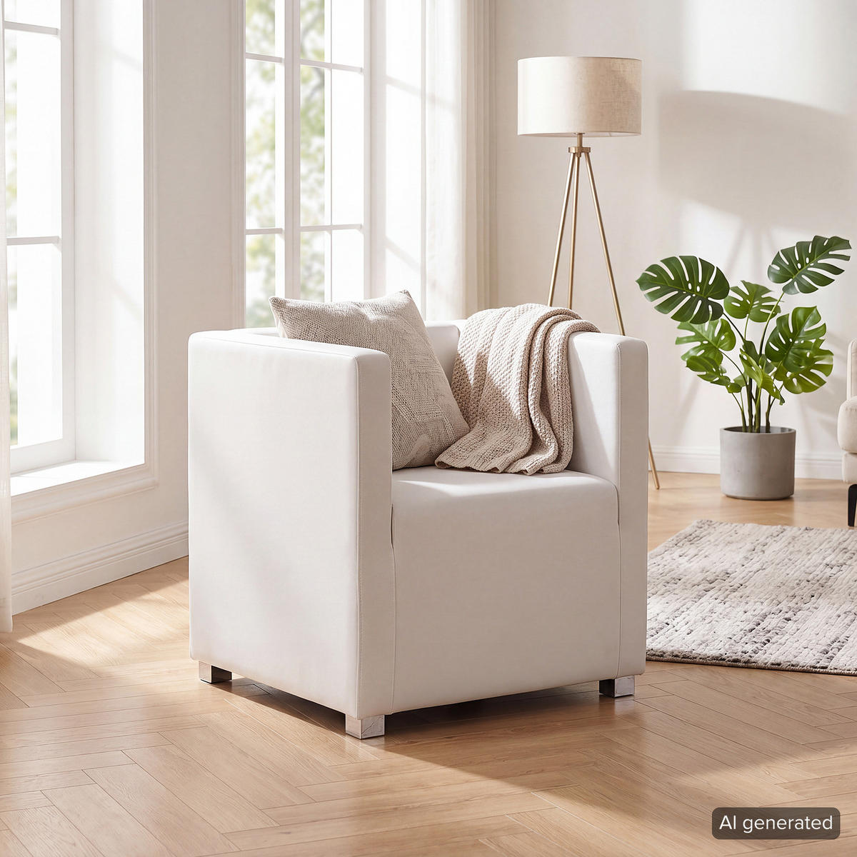 COCKTAILSESSEL - Weiß, Kunststoff/Textil (63/71/64cm) - home24