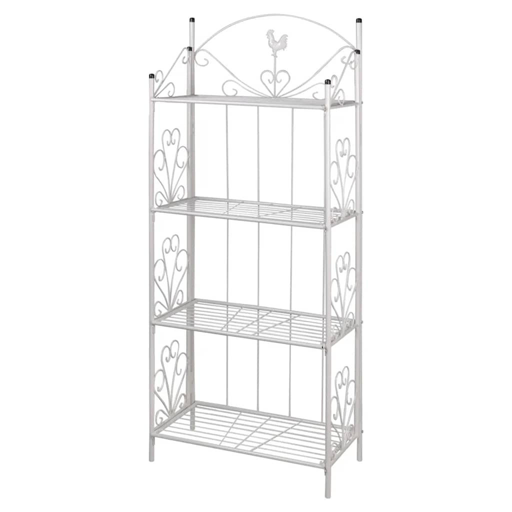 PFLANZENTREPPE Blumentreppe Blumenregal Blumenständer - Weiß, Metall (33/153/61.5cm) - vidaXL