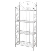 PFLANZENTREPPE Blumentreppe Blumenregal Blumenständer - Weiß, Metall (33/153/61.5cm) - vidaXL