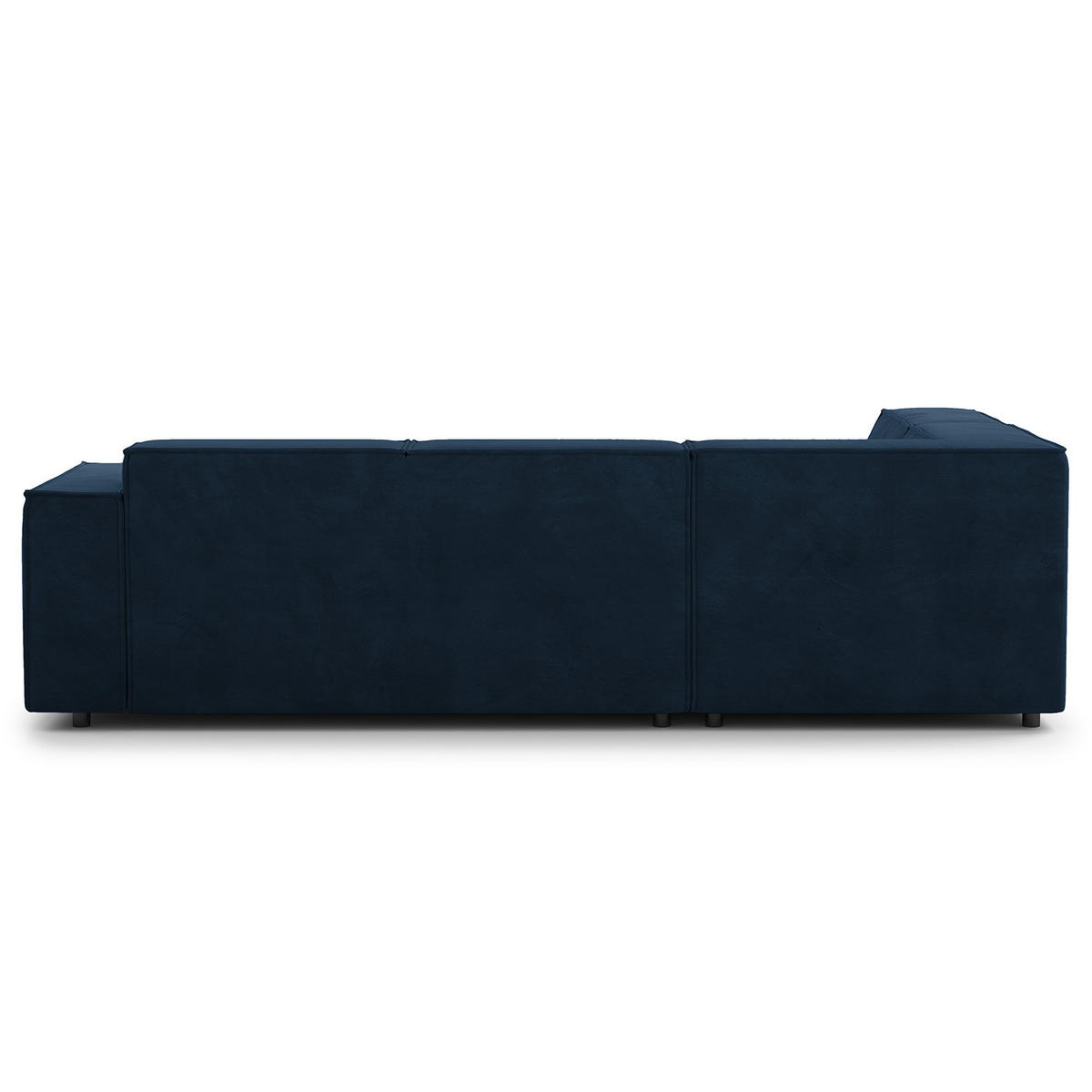 ECKSOFA mit Ottomane - Schwarz/Dunkelblau, Kunststoff/Textil (260/234cm) - home24