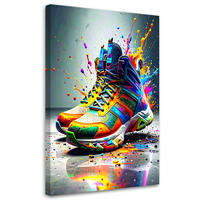 LEINWANDBILD Graffiti Bunte Schuhe Street Art 70x100cm - Multicolor, Textil (70/100cm) - Feeby