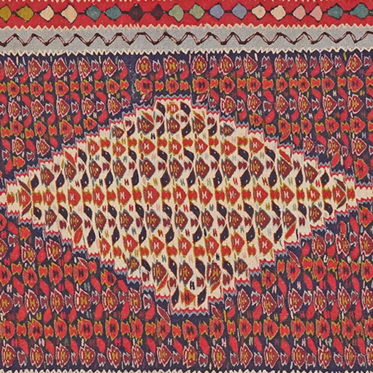 KELIM-LÄUFER handgewebt Senneh Blau 312/89 cm Schurwolle - Blau, Textil (89/312cm) - Looma