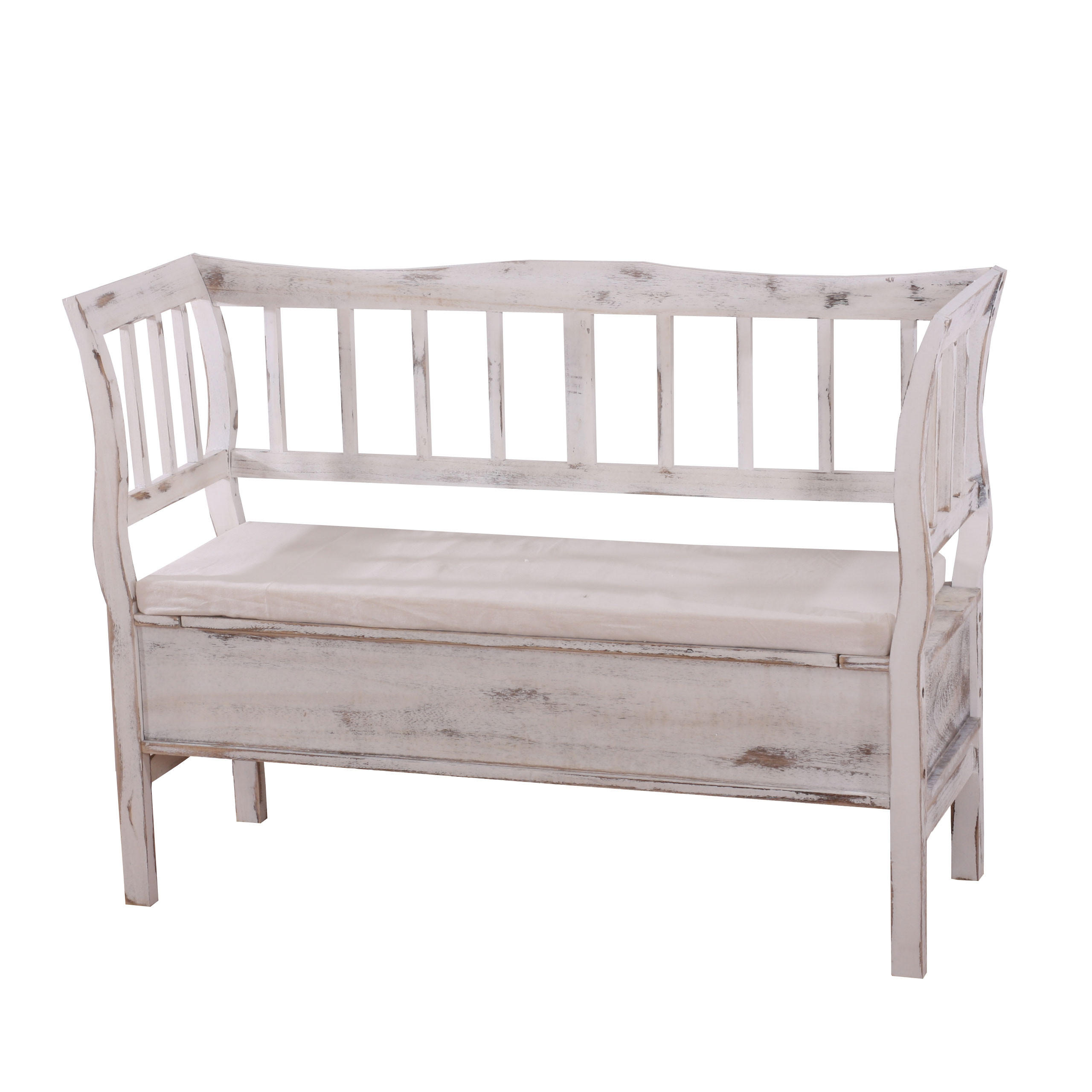 SITZBANK STAUFACH SHABBY-LOOK Cremeweiß - Weiß, Holz (119/85/40cm) - MCW