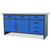 WERKBANK Werkstatt KARL 2x Tür 85x170x60cm Anthrazit-Blau - Anthrazit, Metall (170/85/60cm) - DELUKE
