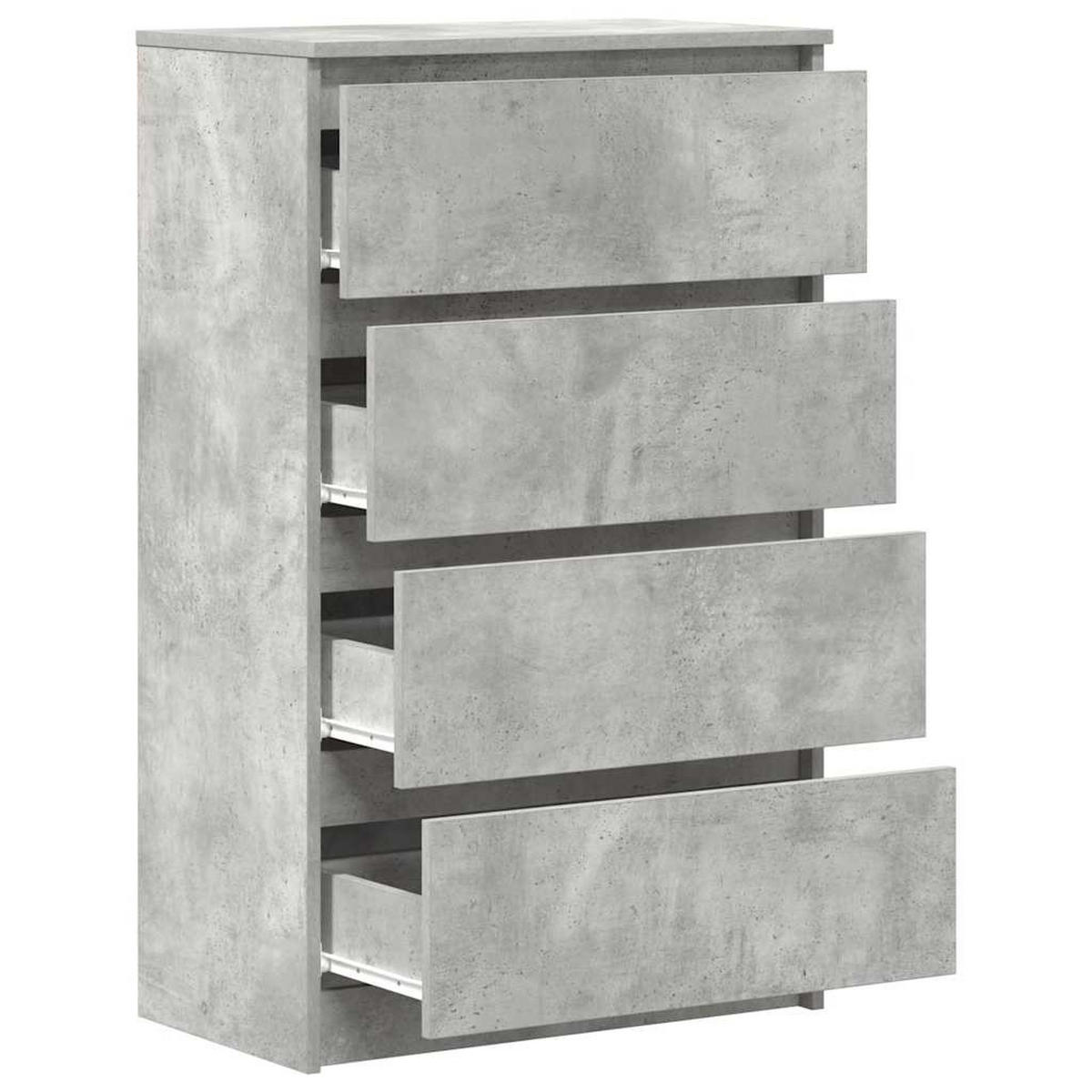 SIDEBOARDS mit 4 Schubladen 60/35/98,5 cm aus Holzwerkstoff Betongrau - Hellgrau/Schwarz, Holz (60/98.5/35cm) - vidaXL