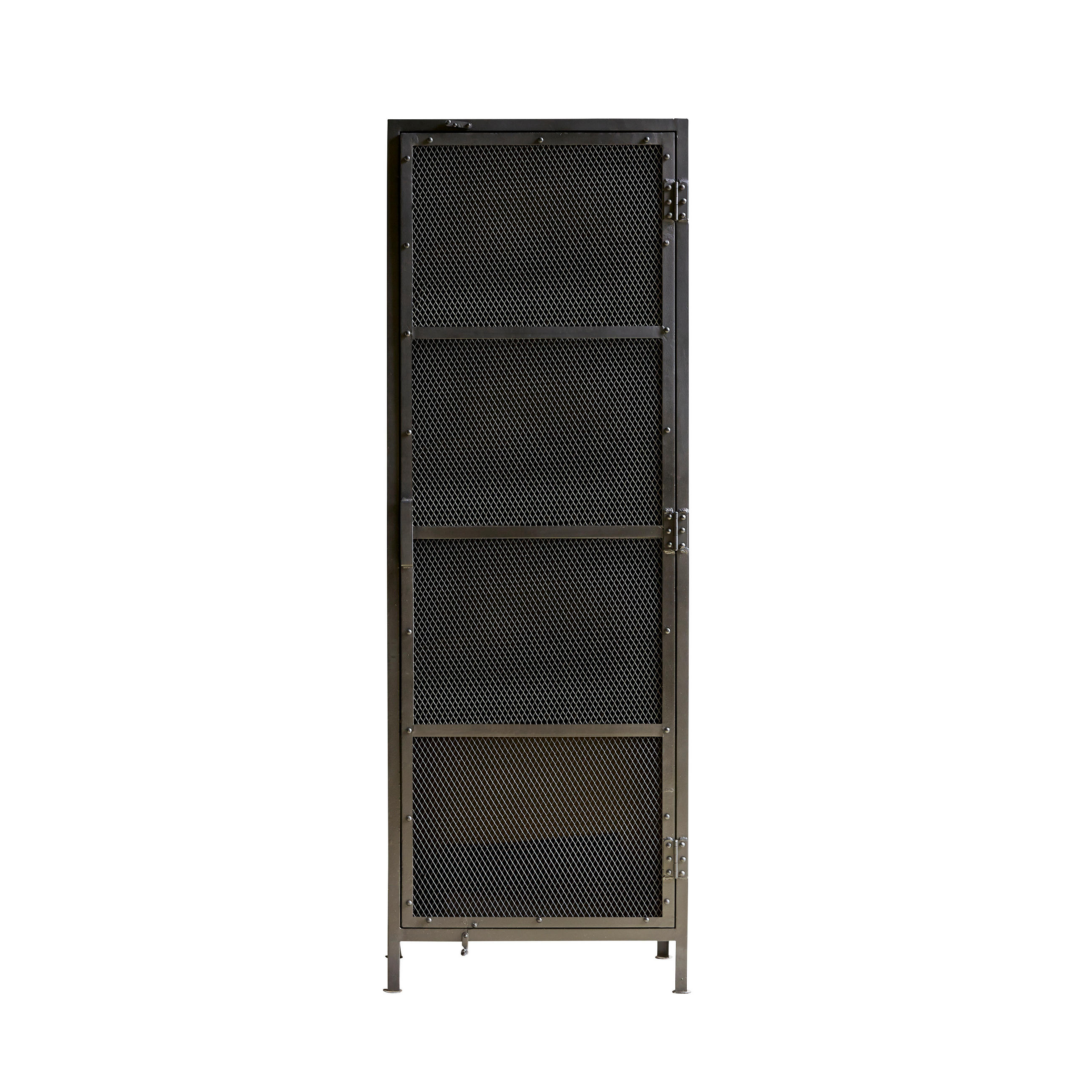 Tikamoon Hochschrank Schwarz 60x175x35 cm