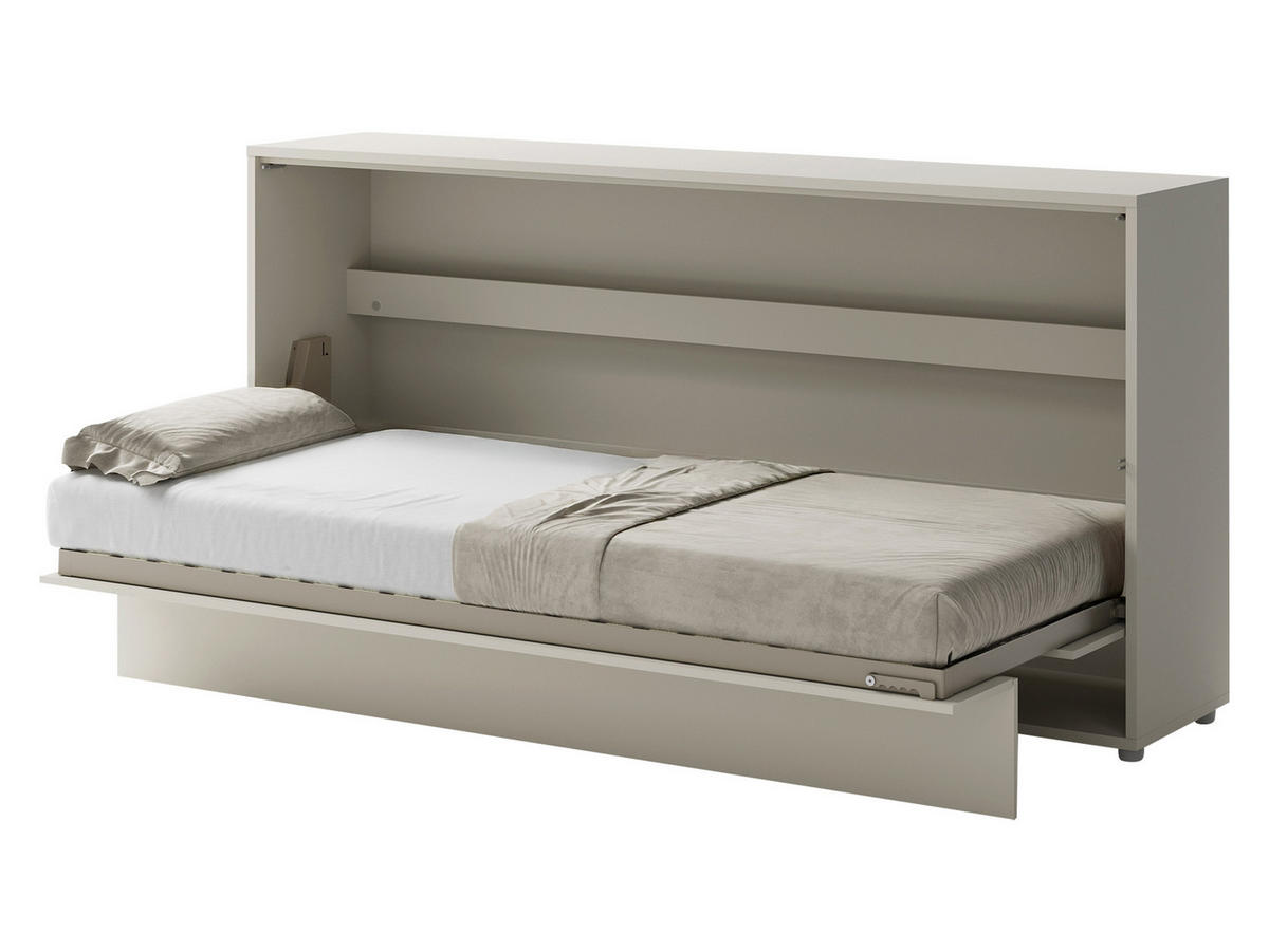 SCHRANKBETT Bed-Concept BC-06 90x200 mit weißer LED Beleuchtung - Kaschmir/Grau, Holz/Holzwerkstoff (90/200cm) - MIRJAN24