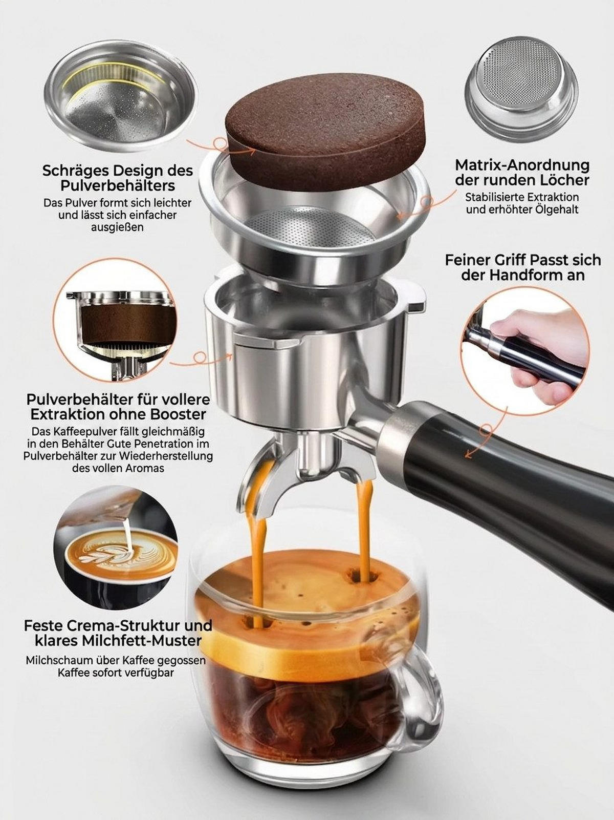 KAFFEEMASCHINE Multi-Kapsel 20 Bar, Espressoautomat Heiß- & Kalt-Modus - Silberfarben, Metall (22.9/32/25.9cm) - BEXEVUE