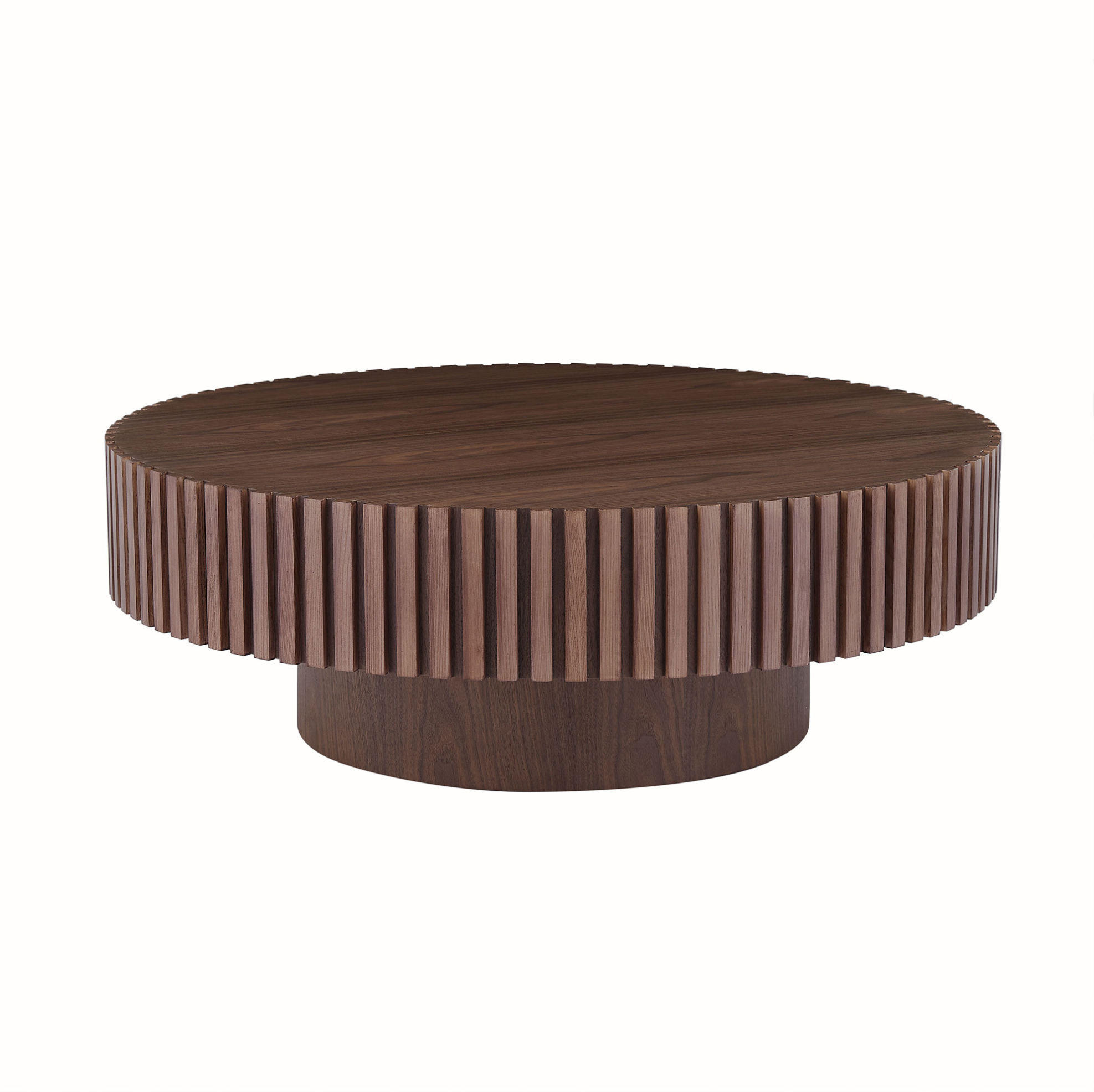COUCHTISCH 80/80/35 cm walnuss aus MDF mit Rillenrand - Walnussfarben, Holzwerkstoff (80/80/35cm) - OKWISH