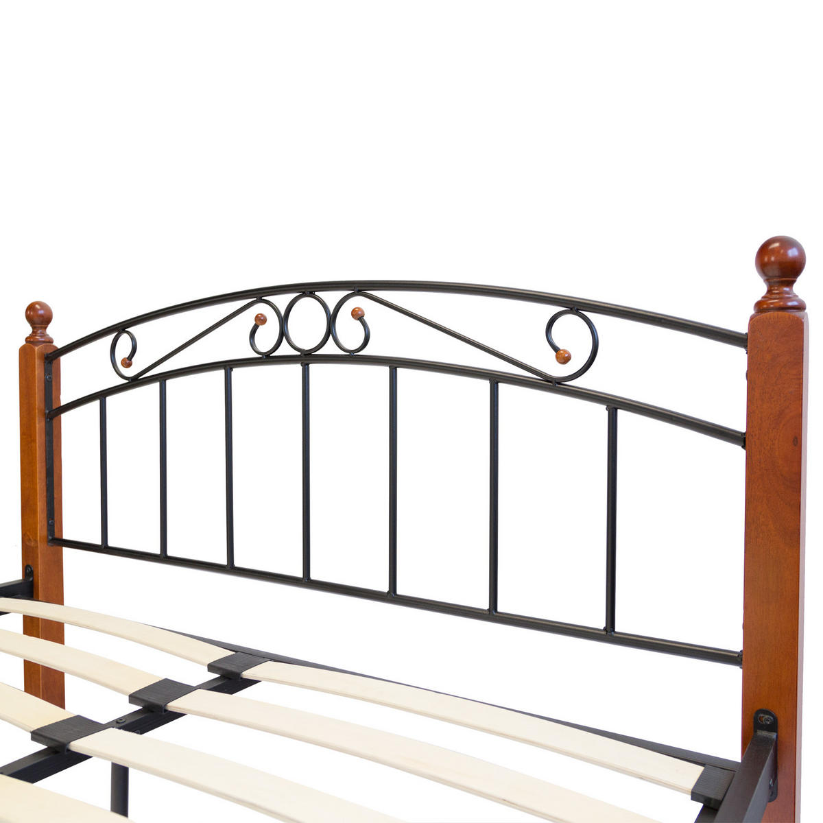 METALLBETT 180/200 cm in Schwarz Braun mit Lattenrost - Schwarz/Braun, Metall (180/200cm) - Homestyle4u
