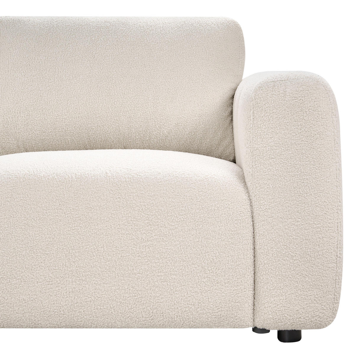 MODULSOFA 2-Sitzer Bouclé Cremeweiß Kivvik - Creme, Textil (204/80/100cm) - Beliani