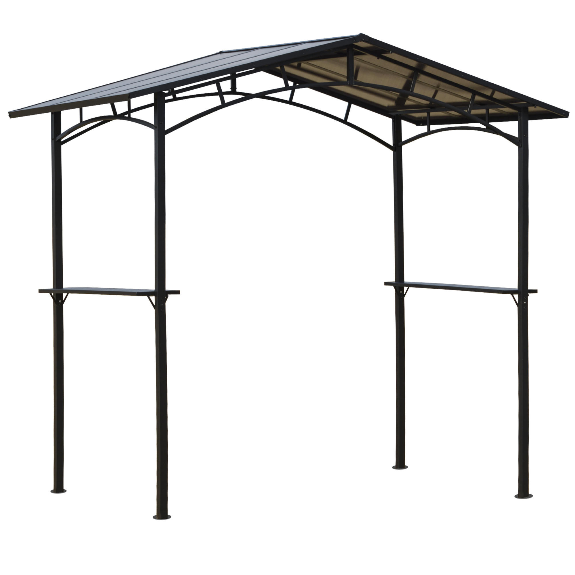 PAVILION DE-12562 2,5/1,5 m mit 2 Ablagen Schwarz - Schwarz, Metall (149/230/246cm) - ComfortXL