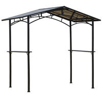 PAVILION DE-12562 2,5/1,5 m mit 2 Ablagen Schwarz - Schwarz, Metall (149/230/246cm) - ComfortXL