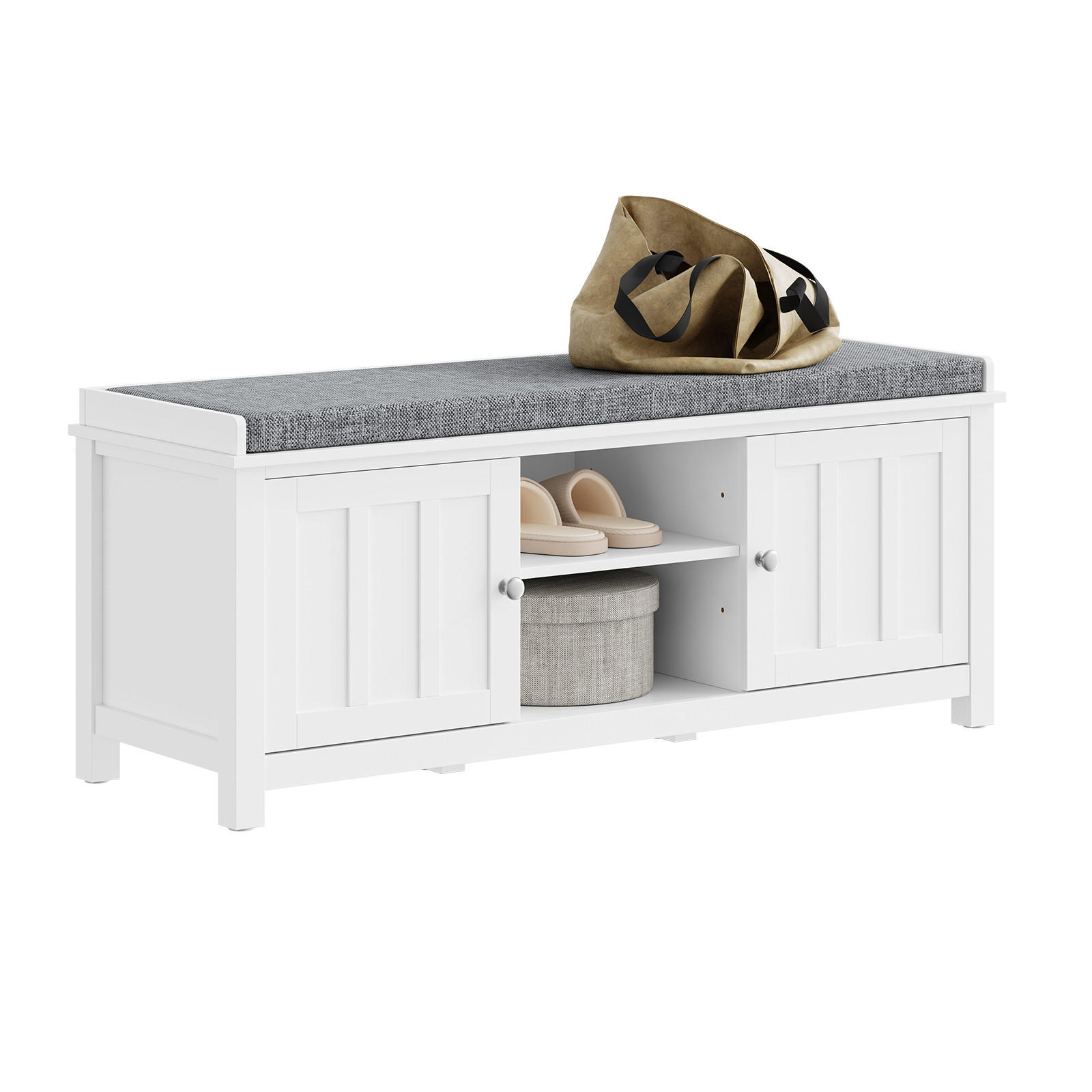SCHUHSCHRANK mit Sitzfläche FSR35-II-W Lönnfärgad 43/105/35 cm