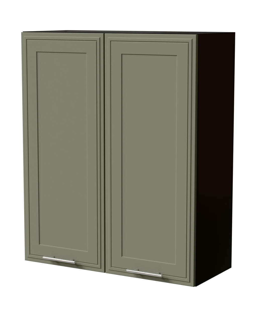 HÄNGESCHRANK Salo W4/80 Schwarz / Reed Green Matt 80 / 32,5 / 96cm - Schwarz/Grün, Holz/Holzwerkstoff (80/96/32.5cm) - Feldmann-Wohnen