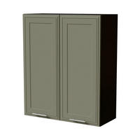 HÄNGESCHRANK Salo W4/80 Schwarz / Reed Green Matt 80 / 32,5 / 96cm - Schwarz/Grün, Holz/Holzwerkstoff (80/96/32.5cm) - Feldmann-Wohnen