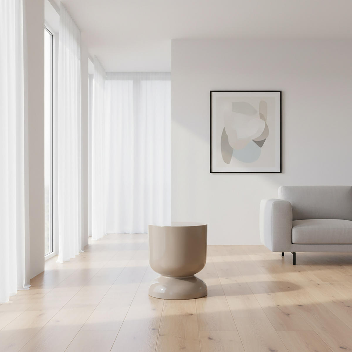 STRANSKA miza - bež, kovina (36/36/46cm) - Relaxdays