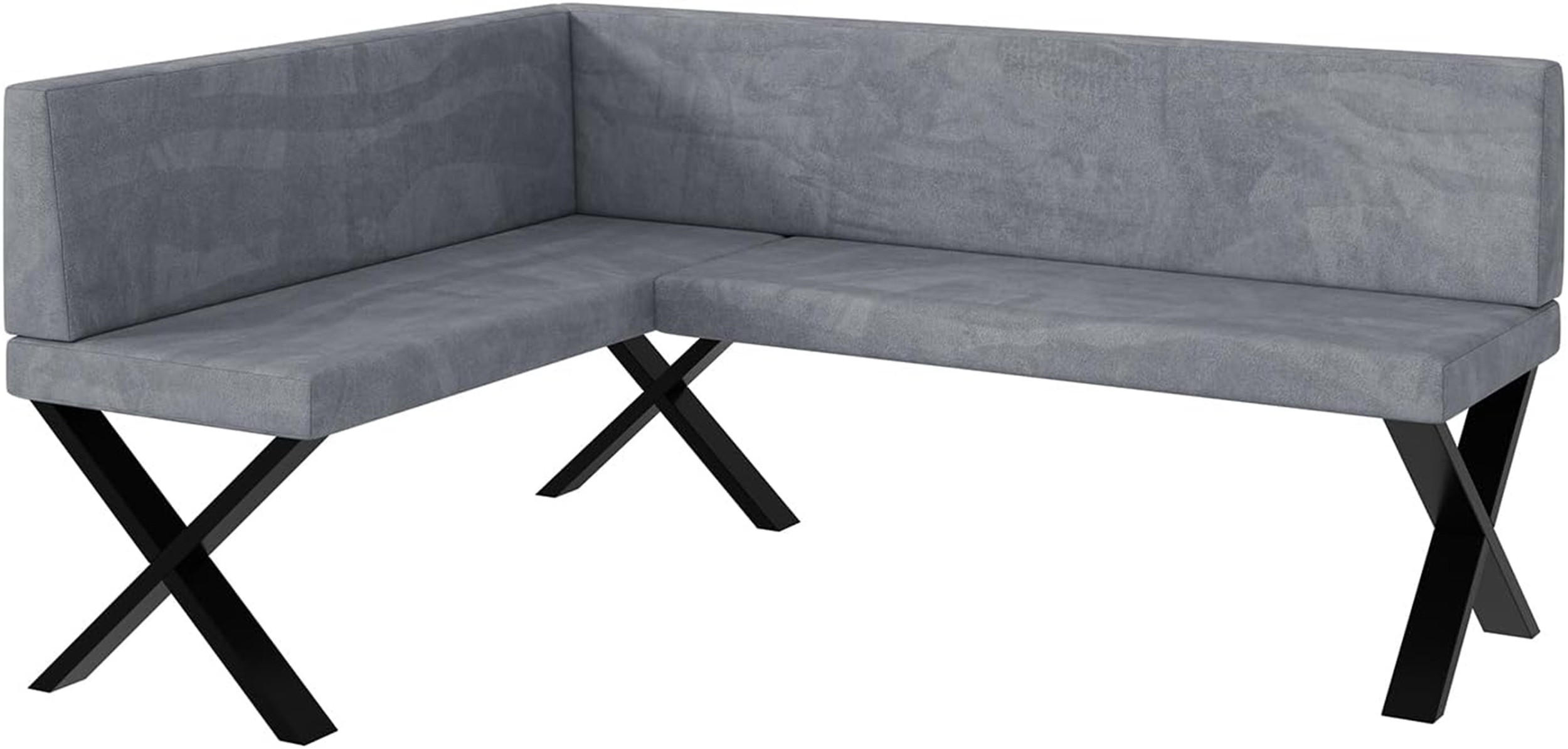 ECKBANK TONI_X - Grau, Textil (128/168cm) - Meblini