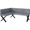 ECKBANK TONI_X - Grau, Textil (128/168cm) - Meblini