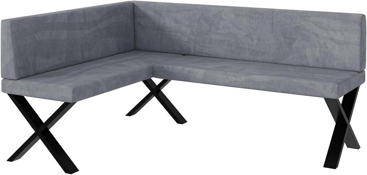 ECKBANK TONI_X - Grau, Textil (128/168cm) - Meblini