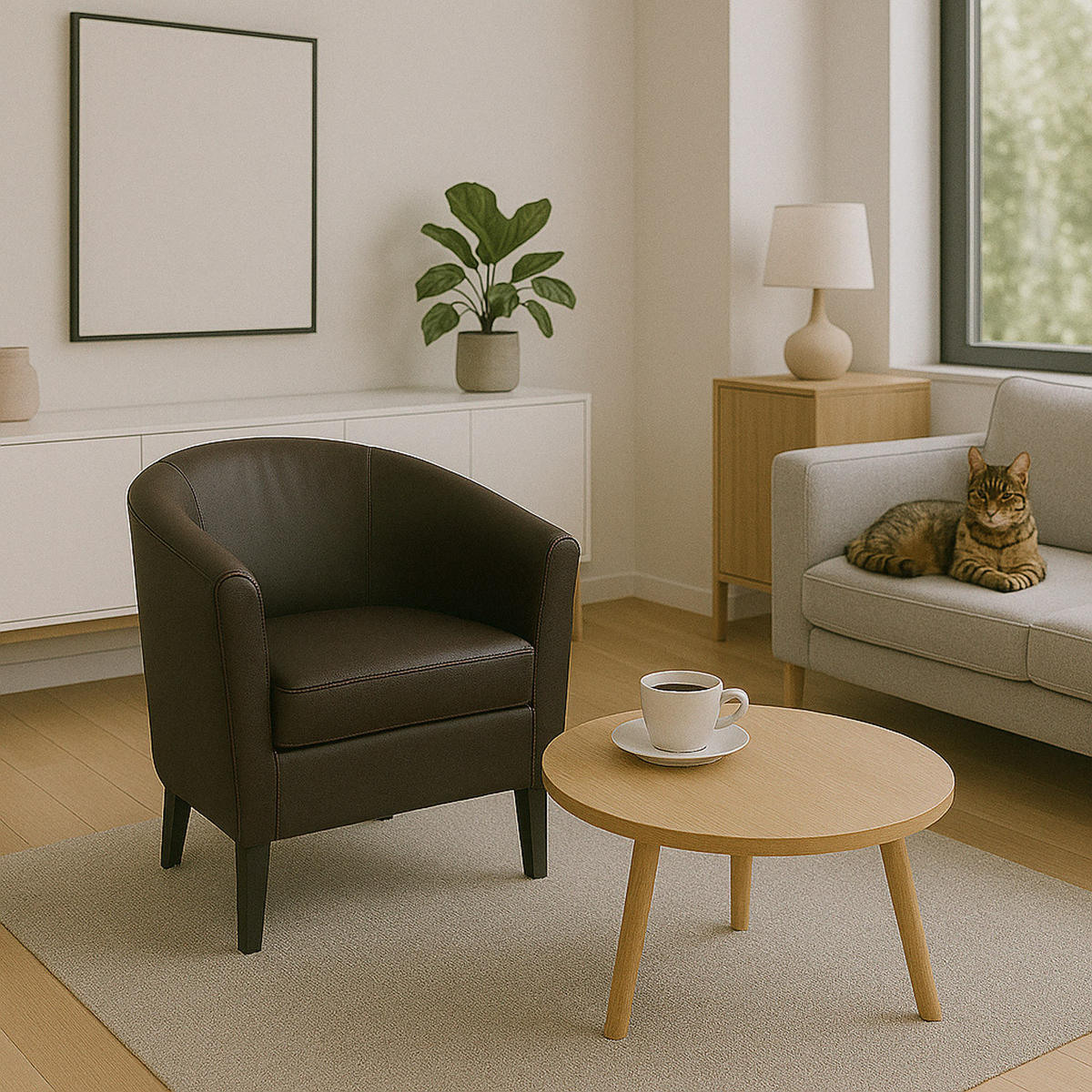 LOUNGE-SESSEL Braun - Braun, Textil (72/72/60cm) - MCW