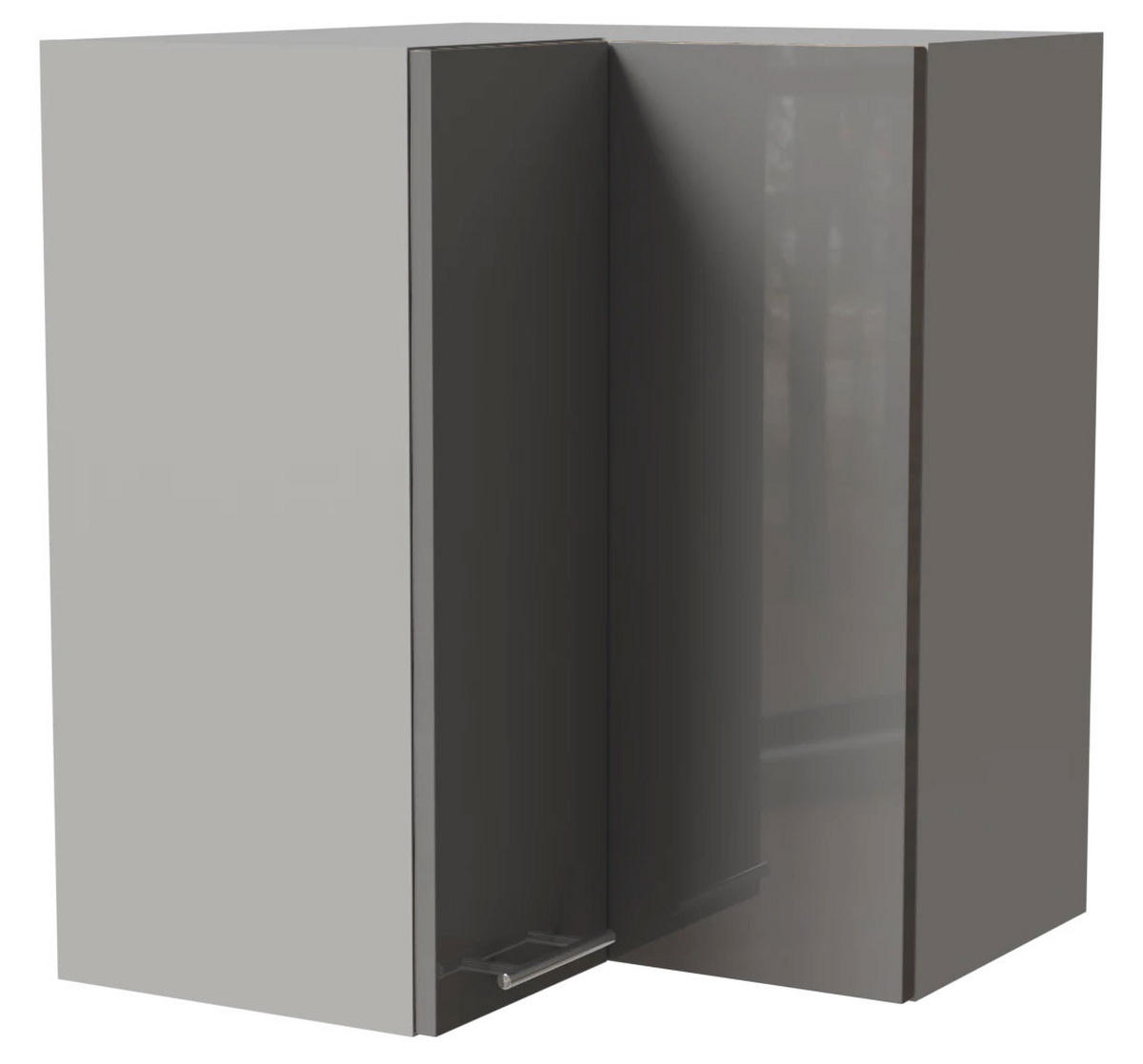 ECKHÄNGESCHRANK Essen W12/60 Grau Hochglanz / Grau Matt 60 / 60 / 72cm - Grau, Holz/Holzwerkstoff (60/72/60cm) - Feldmann-Wohnen