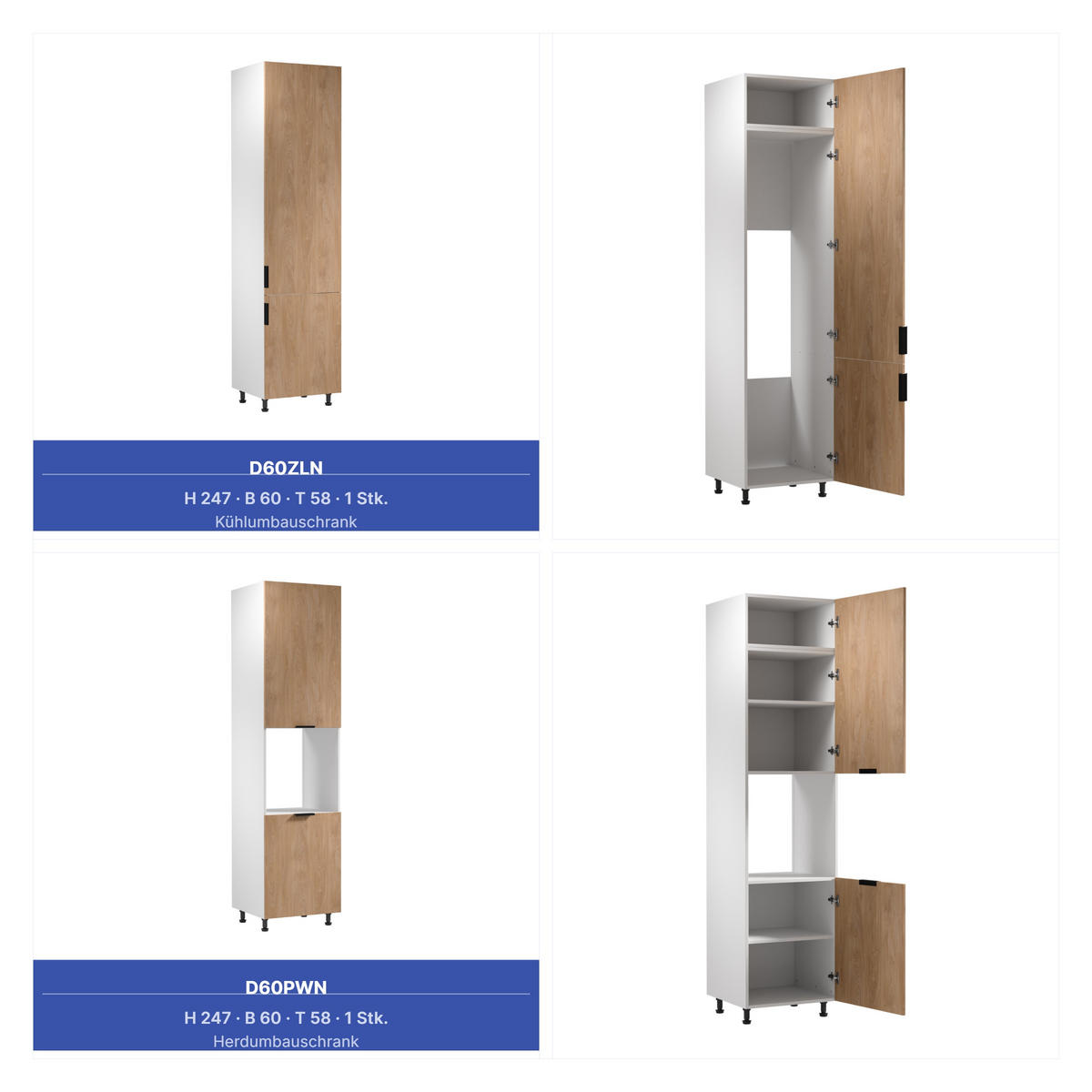 KÜCHENZEILE 515 cm - Sorento KS6-M515 - in Sonoma Eiche / Weiß - Schwarz/Weiß, Holz/Metall (515/247/58cm)