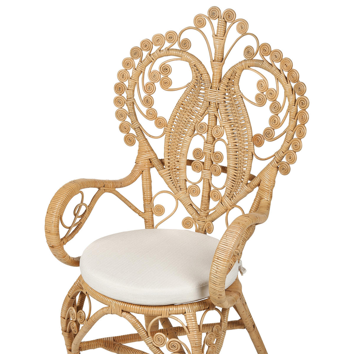 PFAUENSTUHL Rattan natürlich/beige Carrara - Beige/Naturfarben, Naturmaterialien (65/114/65cm) - Beliani