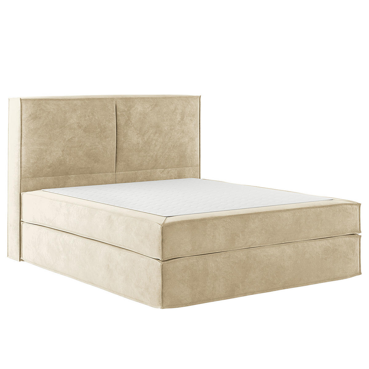 BOXSPRINGBETT mit Kopfteil - Premium - Beige, Textil (200/200cm) - home24