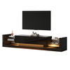 TV-SCHRANK 181/38/38 cm schwarz Spanplatte mit LED-Beleuchtung und zwei klappbaren Schubladen - Schwarz, Holzwerkstoff (181/38/38cm) - OKWISH