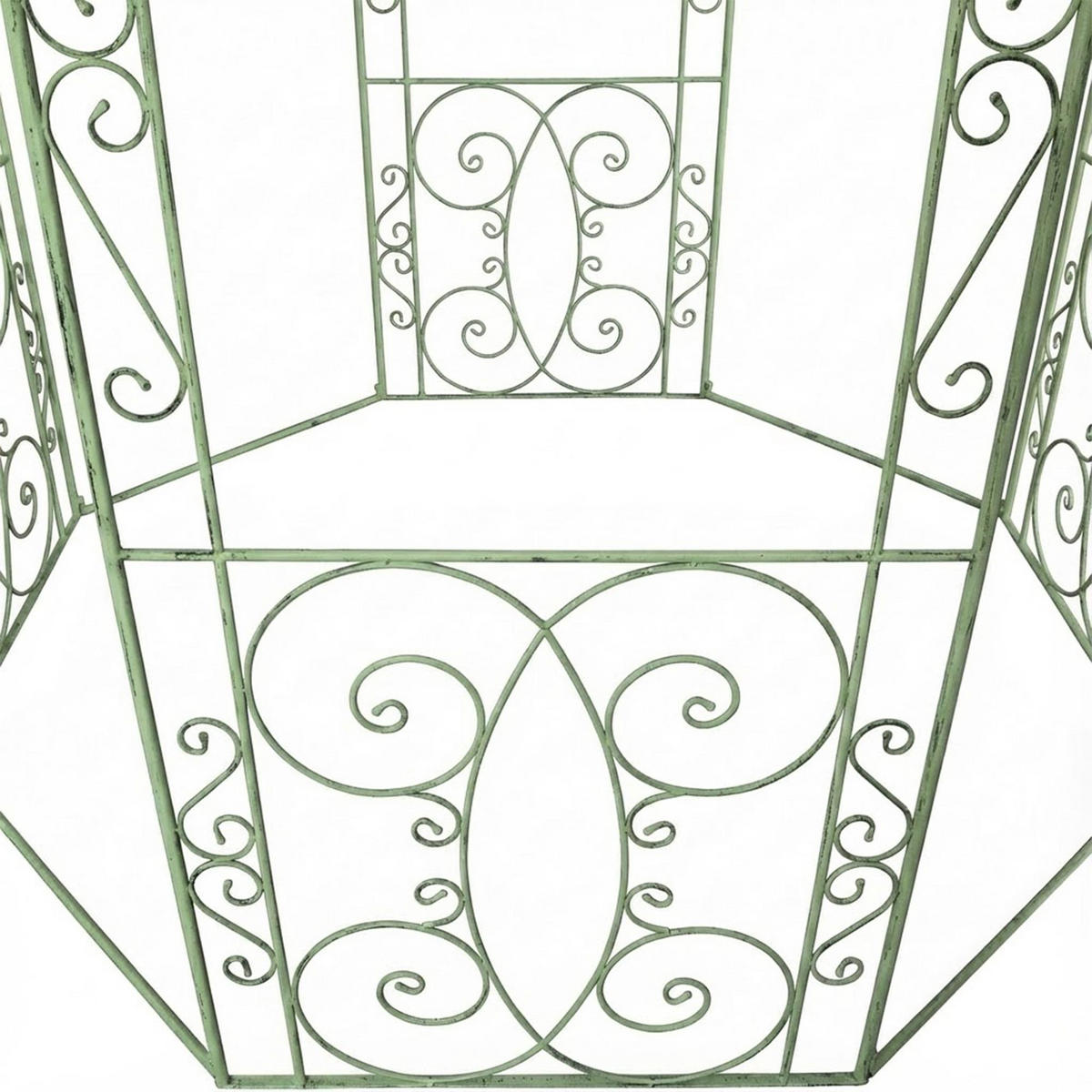 PAVILLON Liv Antik 284x263x313cm Metall Antik-Grün Gartenpavillon - Grün, Metall (284/313/263cm) - DELUKE