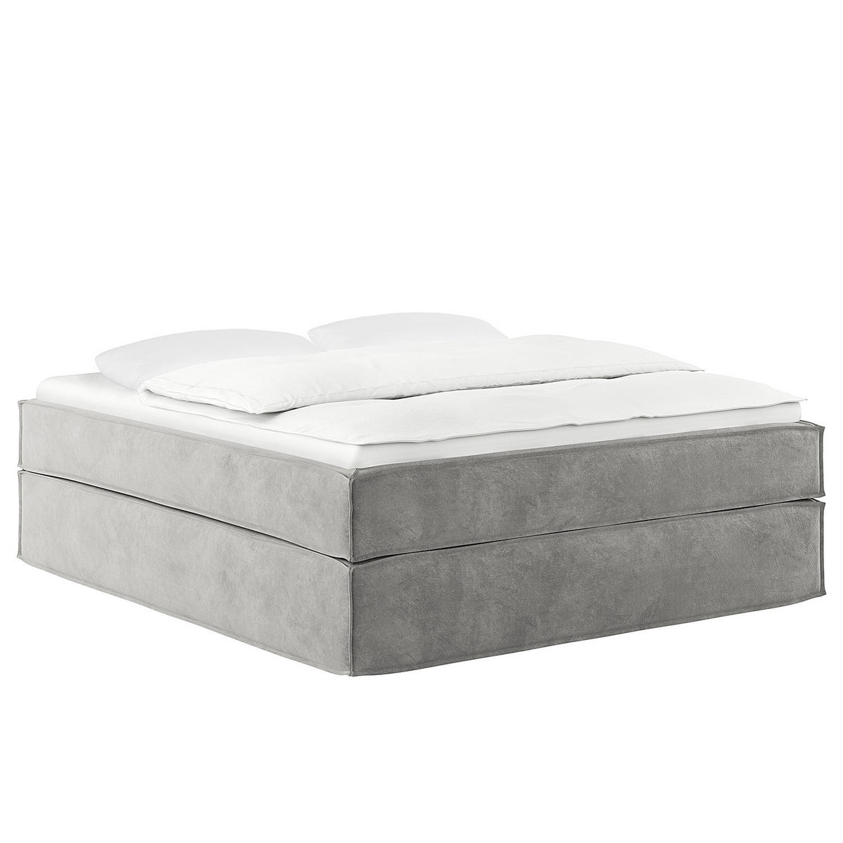 BOXSPRINGBETT - Premium - Hellgrau, Textil (200/200cm) - home24