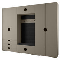 GARDEROBEN-SET 236,7/300/47 - Kaschmir/Schwarz, Holz/Metall (300/236.7/47cm) - Abiks Möbel