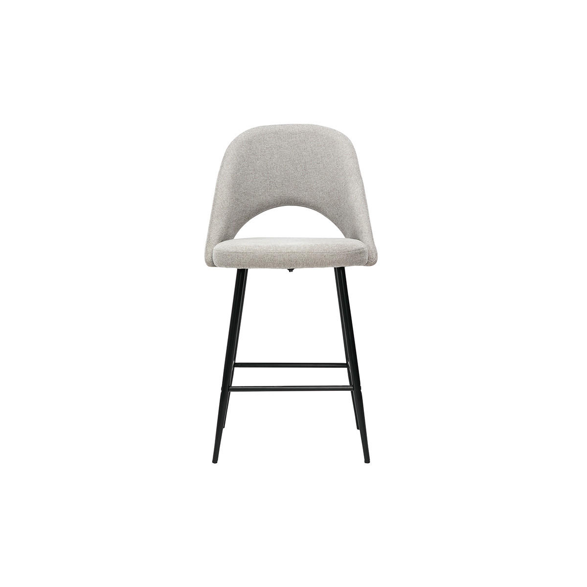 BARHOCKER Stoff Grau Samteffekt H65 cm 2er-Set COSETTE - Grau, Textil (54/99/51.5cm) - Miliboo
