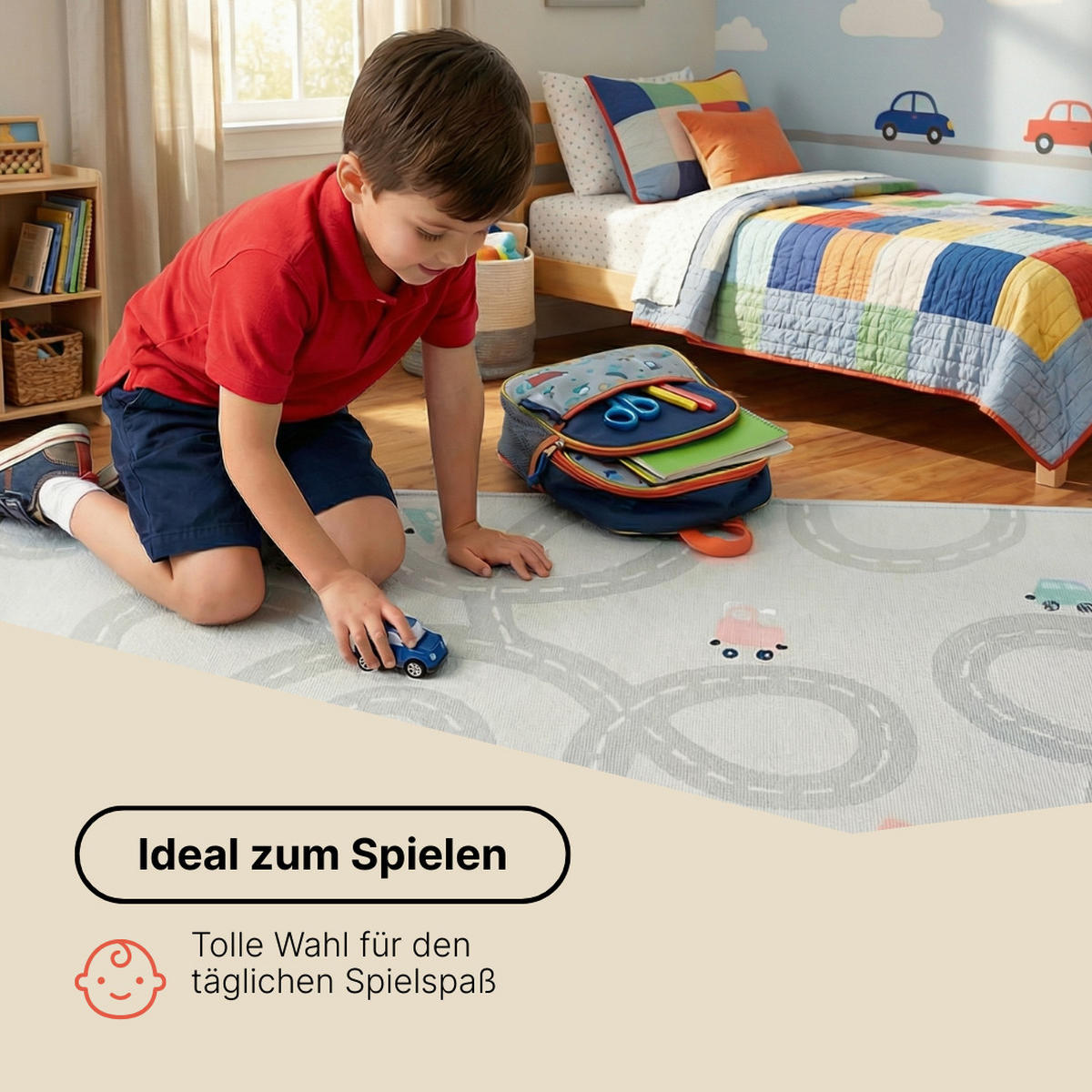 KINDERTEPPICH SNOOKI Hellgrün 250/350 cm - Hellgrün, Textil (250/350cm) - Tapiso