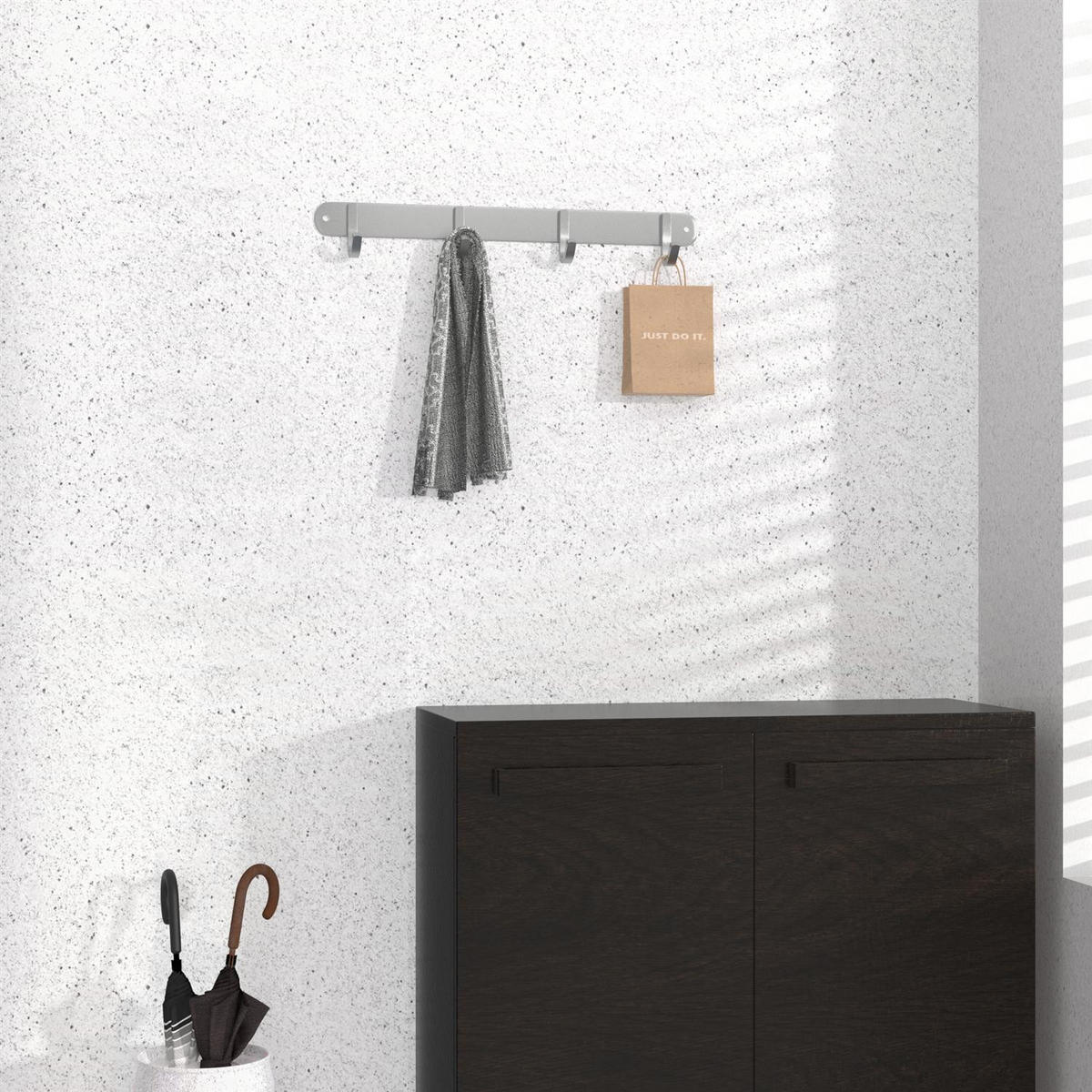 HAKENLEISTE 30/4.7/4.7 cm - Silberfarben, Metall (4.7/4.7/30cm) - Intirilife