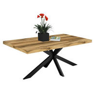 ESSTISCH Elgin 2 210x80x100 Metall+Holzwerkstoff Schwarz/Plankeneiche - Alteiche/Schwarz, Holzwerkstoff (210/100/80cm) - 58aufmkessel