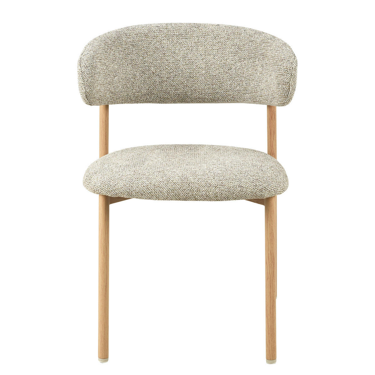 POLSTERSTUHL - 2er-Set - Strukturstoff / Edelstahl - Beige, Textil/Metall (55/80/57cm) - home24