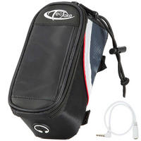 FAHRRADTASCHE ,Zusätzliche Spannseil-Sicherung ,schwarz/grau/rot - Rot/Schwarz, Kunststoff (8.5/8.5/18cm) - tectake