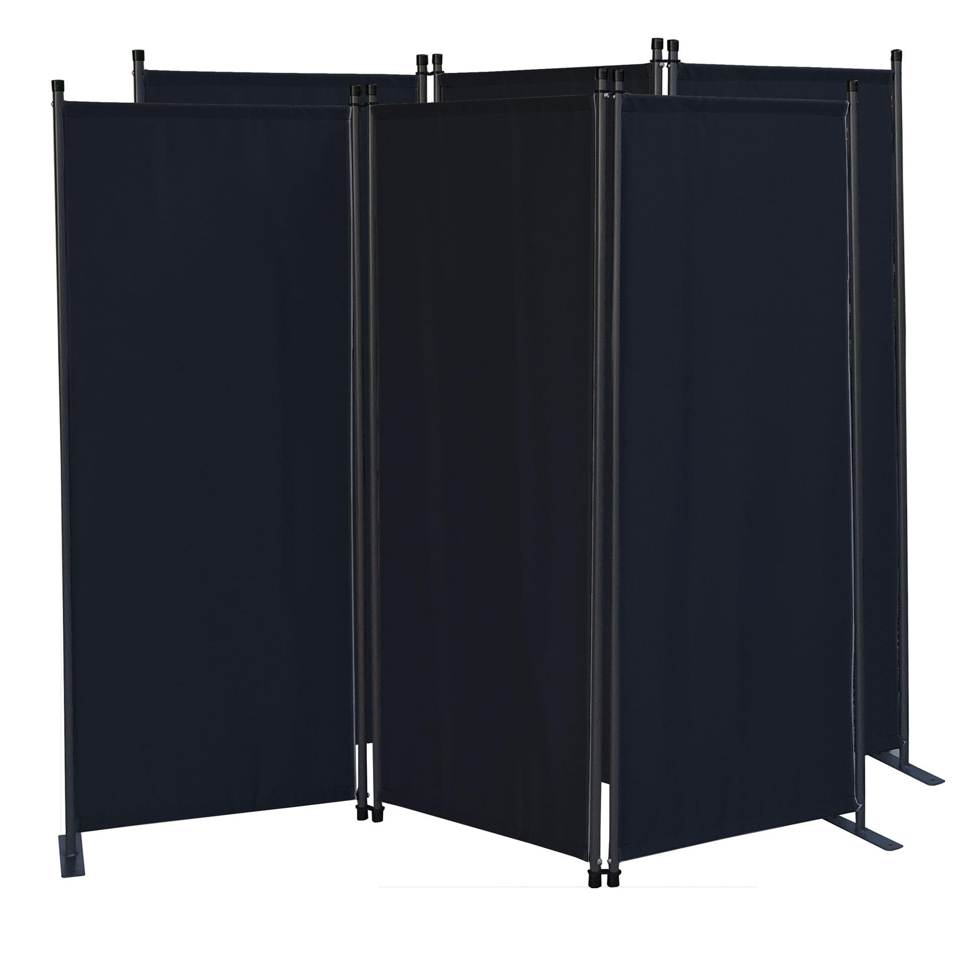 PARAVENT 2 Stück 3-tlg. 170x165 cm Schwarz - Schwarz, Metall (170/165cm) - QUICK STAR